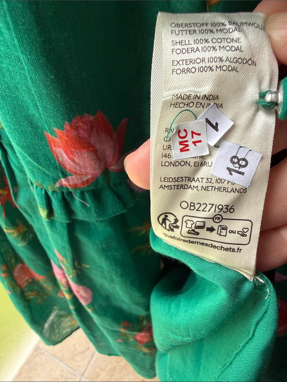 Anthropologie Peregrine Square Neck Midi Dress Pockets Smocked Flounce Teal Pink - Picture 10 of 16